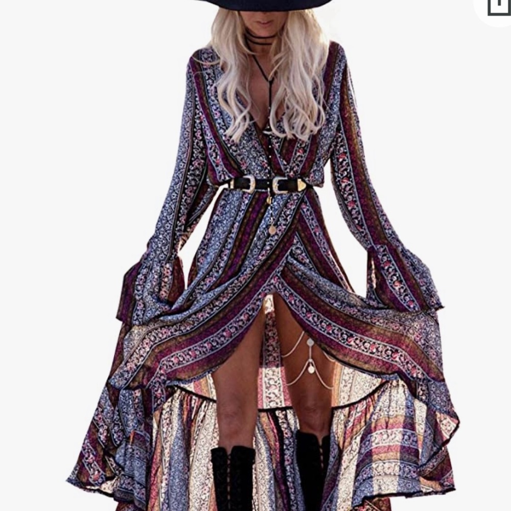 Boho black waist belt, double buckle. Stretch.